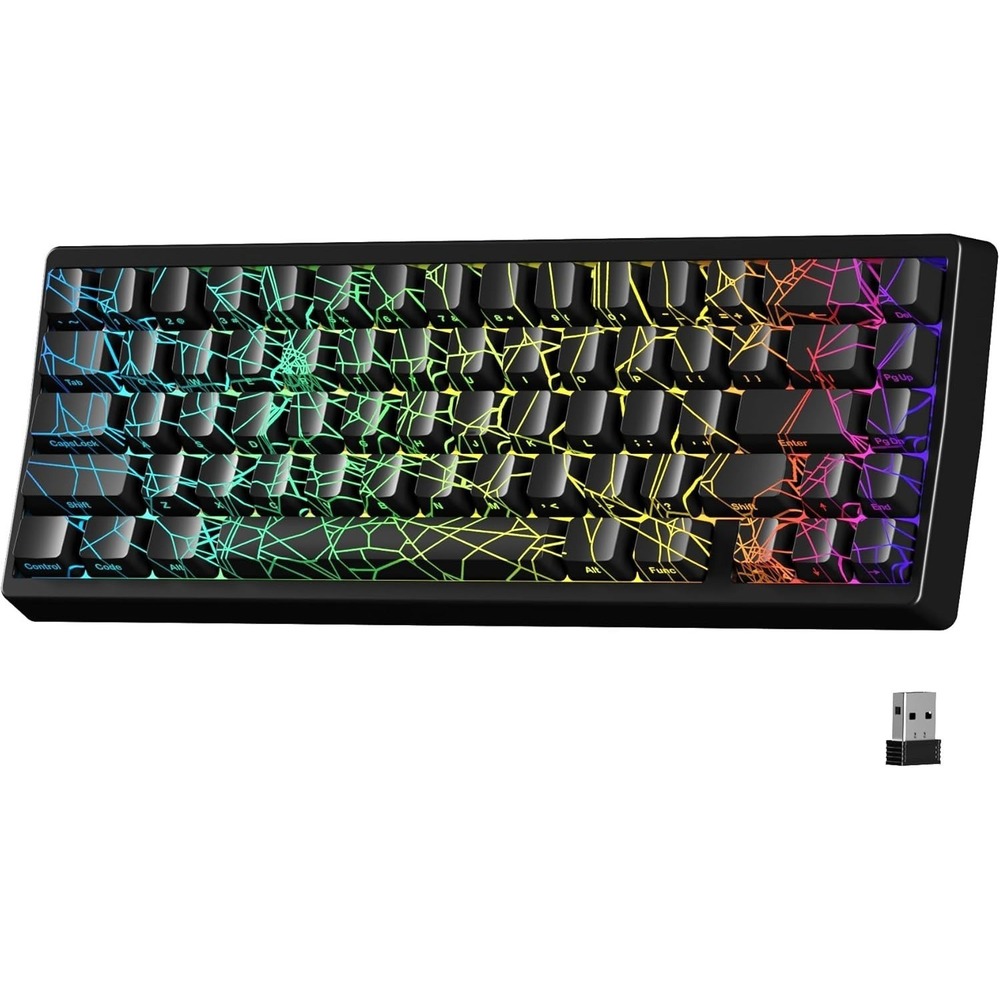 XVX M67 60% Mechanical Keyboard Topographic Keycaps QMK/VIA Tri-Mode RGB‎ Black